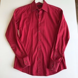 Gucci red cotton button up size 39